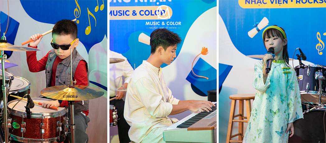 Học viên Music & Color biểu diễn tại sự kiện của trung tâm.