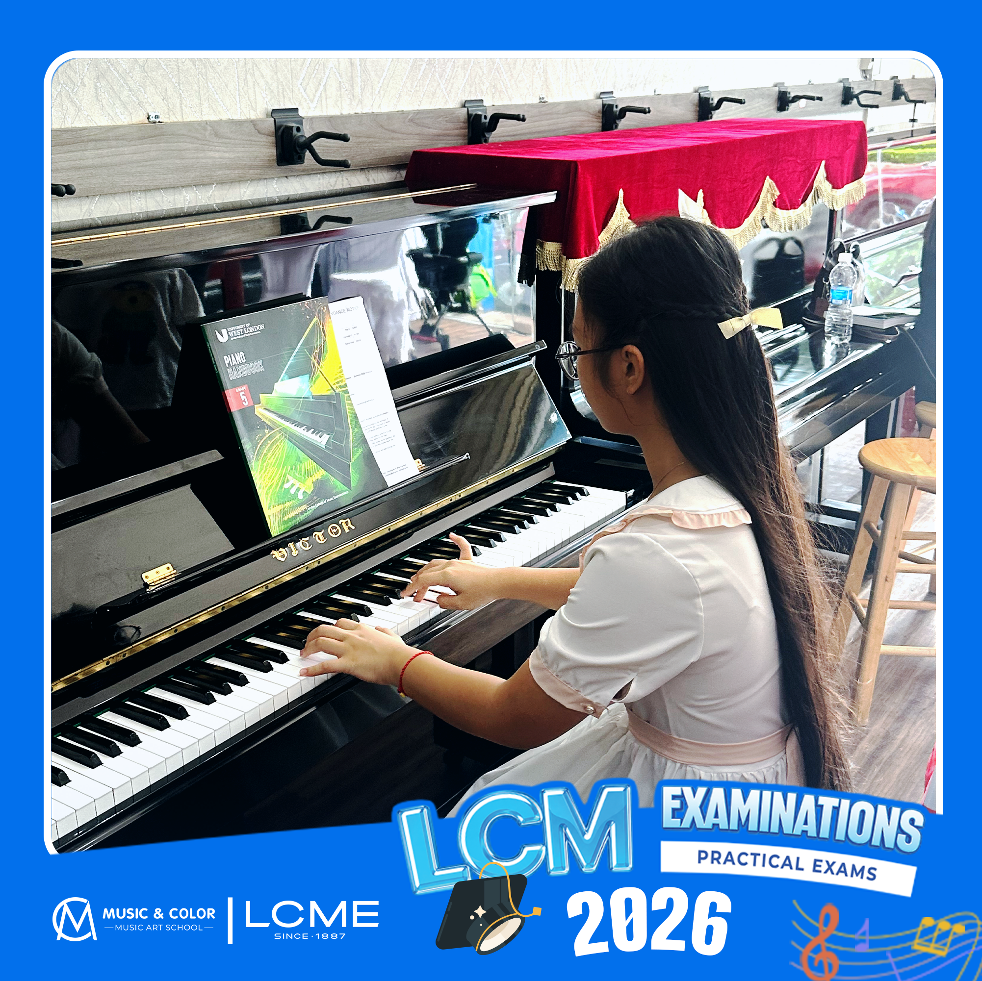 Thí sinh ôn tập Piano trước khi bước vào Kỳ thi chứng chỉ LCM 2026