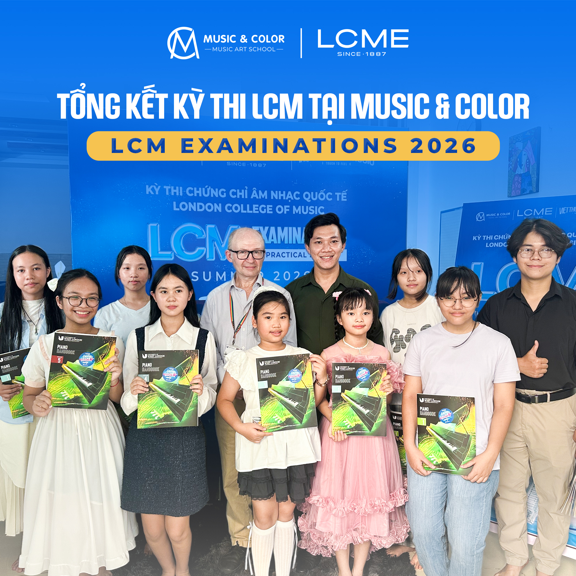 Tổng kết kỳ thi chứng chỉ âm nhạc quốc tế LCM năm 2026 tại Music & Color